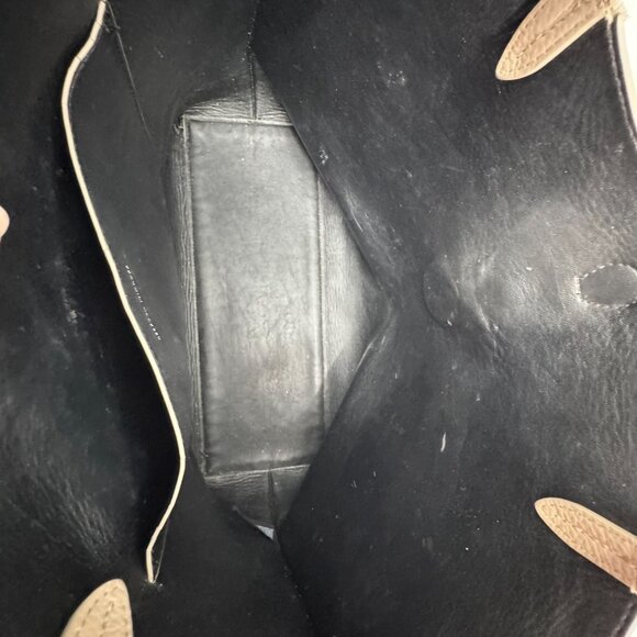 Rebecca Minkoff Megan Tote Bag Shoulder Strap Pebble Leather Rocher Purse Silver - Picture 6 of 8